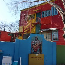 Colored house made with steel from the vessels